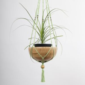 suspension macramé pour 2 plantes