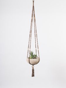 suspension macrame bois