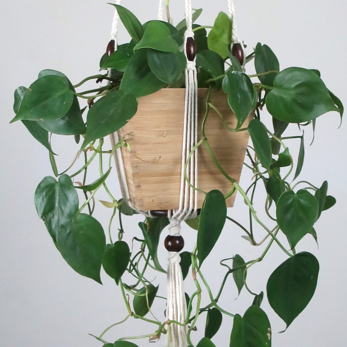 suspension tressée en macramé
