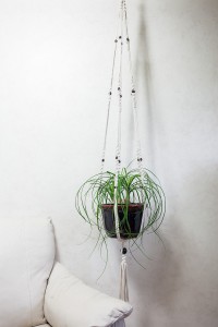 suspension pour plante en macramé