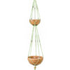 suspension en macramé double plantes