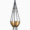 suspension en macramé double plantes