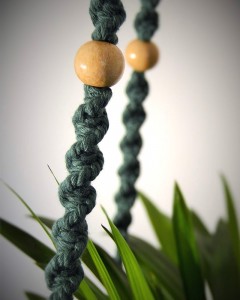 suspension en macramé double plantes