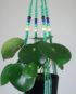 suspension pour plante en macramé vert